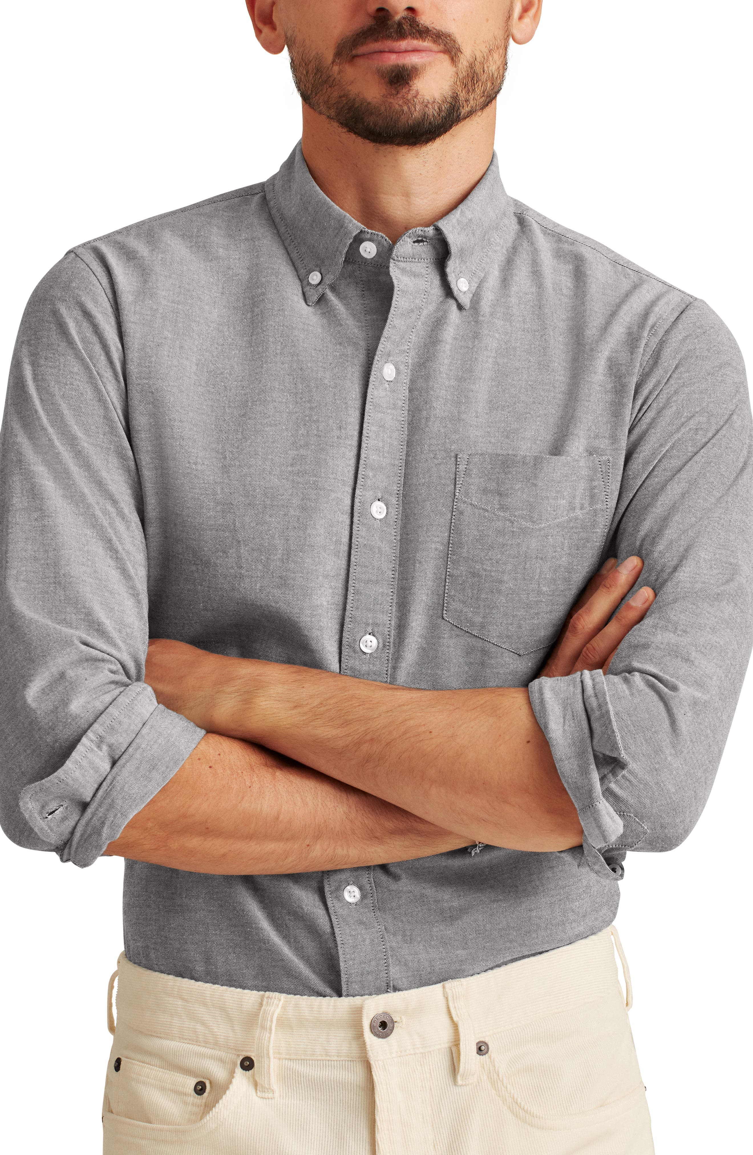 Mens Slim Shirt 100% Cotton Shirt Mens Business Casual Pure Shirt 